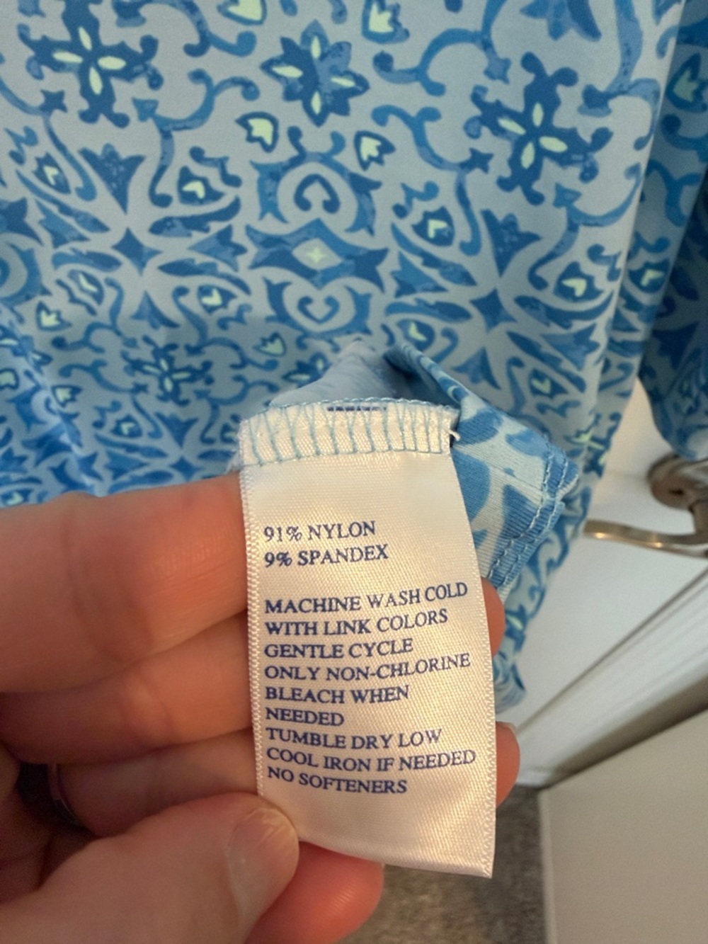 Southern Tide Whitnee Performance Dress blue on blue geometric - Picture 3 of 8